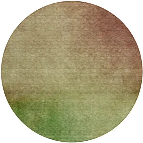 Blush Round Ombre Washable Non Skid Indoor Outdoor Area Rug Photo 2