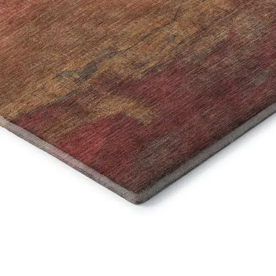 Blush Rust And Red Striped Washable Area Rug With UV Protection Photo 5