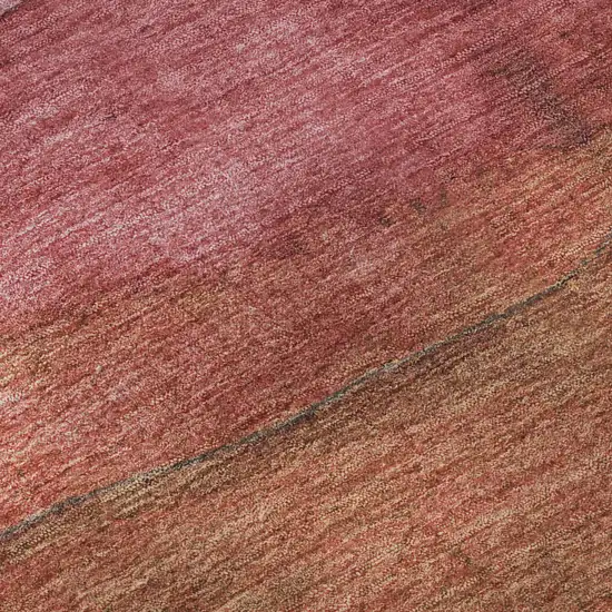 Blush Rust And Red Striped Washable Area Rug With UV Protection Photo 7