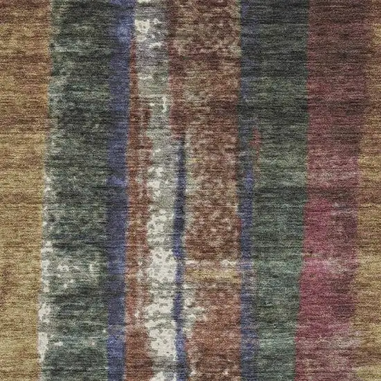 Blush Sage And Gold Striped Washable Indoor Outdoor Area Rug Photo 3