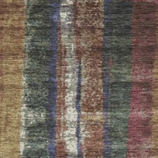 Blush Sage And Gold Striped Washable Indoor Outdoor Area Rug Photo 3