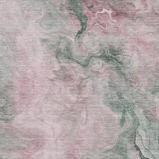 Blush Sage And Ivory Abstract Washable Area Rug With UV Protection Photo 2
