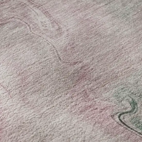 Blush Sage And Ivory Abstract Washable Area Rug With UV Protection Photo 9