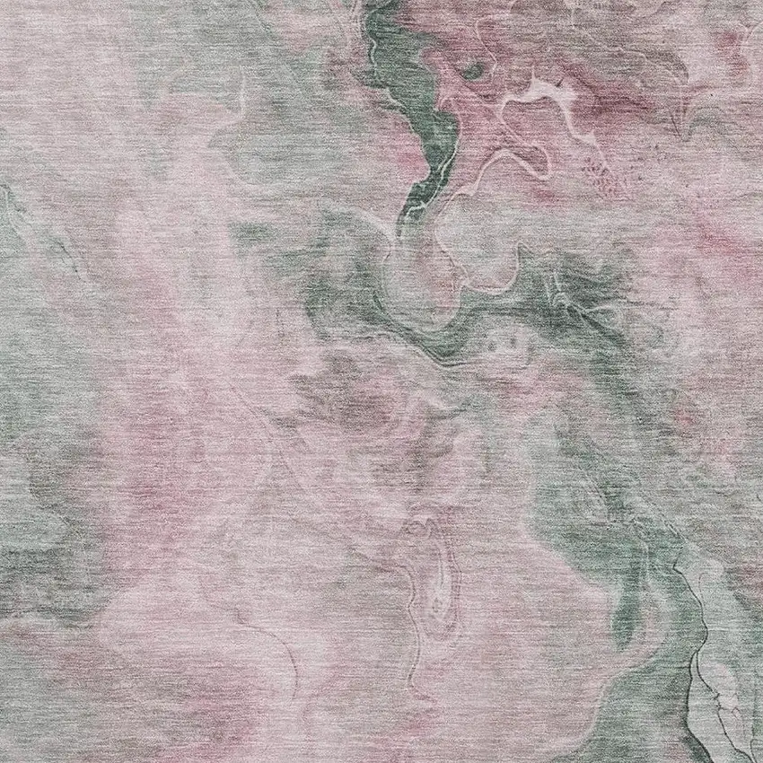 Blush Sage And Ivory Abstract Washable Area Rug With UV Protection Photo 2