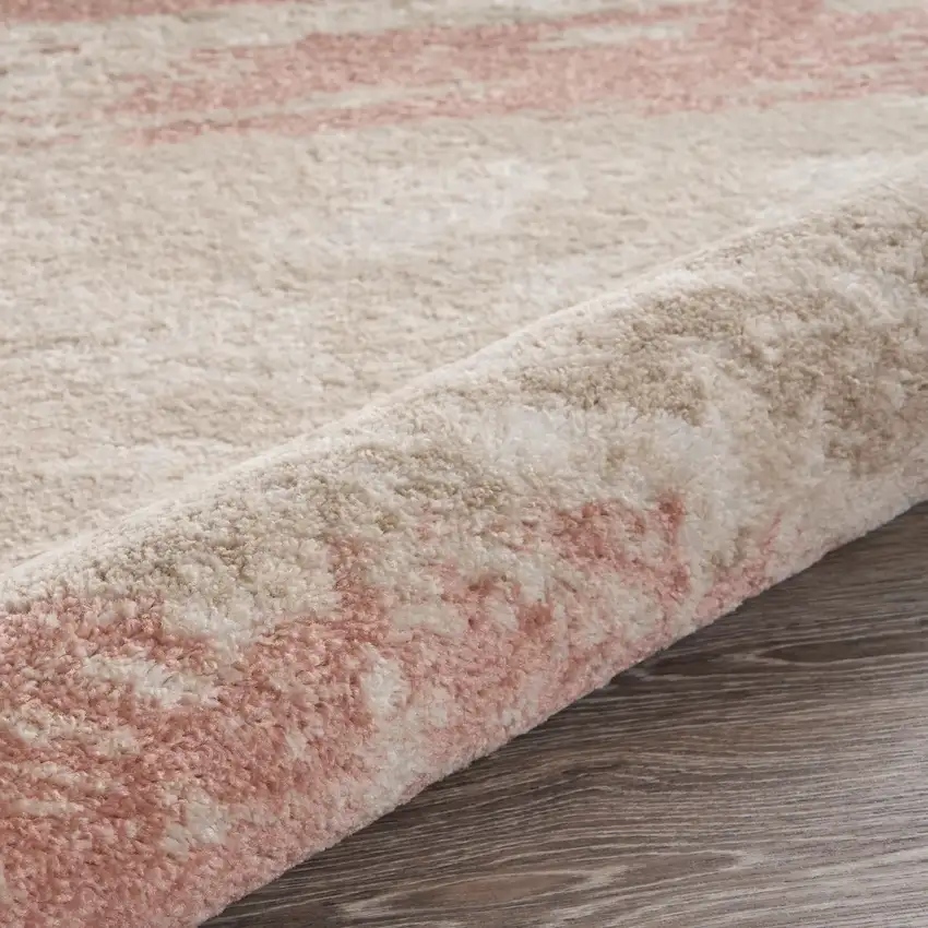 Blush and Beige Abstract Strokes Area Rug Photo 3