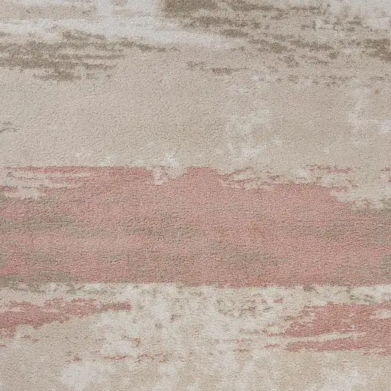 Ivory Beige and Blush Abstract Area Rug Photo 6