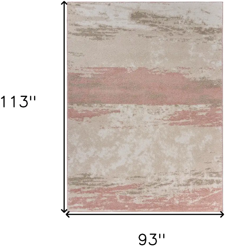 Blush and Beige Abstract Strokes Area Rug Photo 10