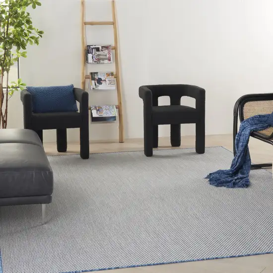 Blue And Ivory Indoor Outdoor Area Rug Photo 6