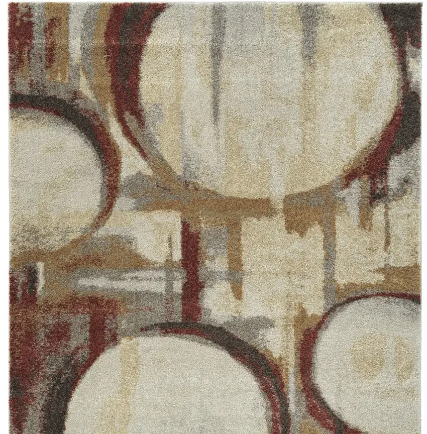 Brick Ivory and Gold Geometric Area Rug Photo 4