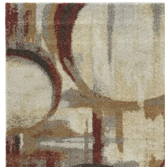 Brick Ivory and Gold Geometric Area Rug Photo 5