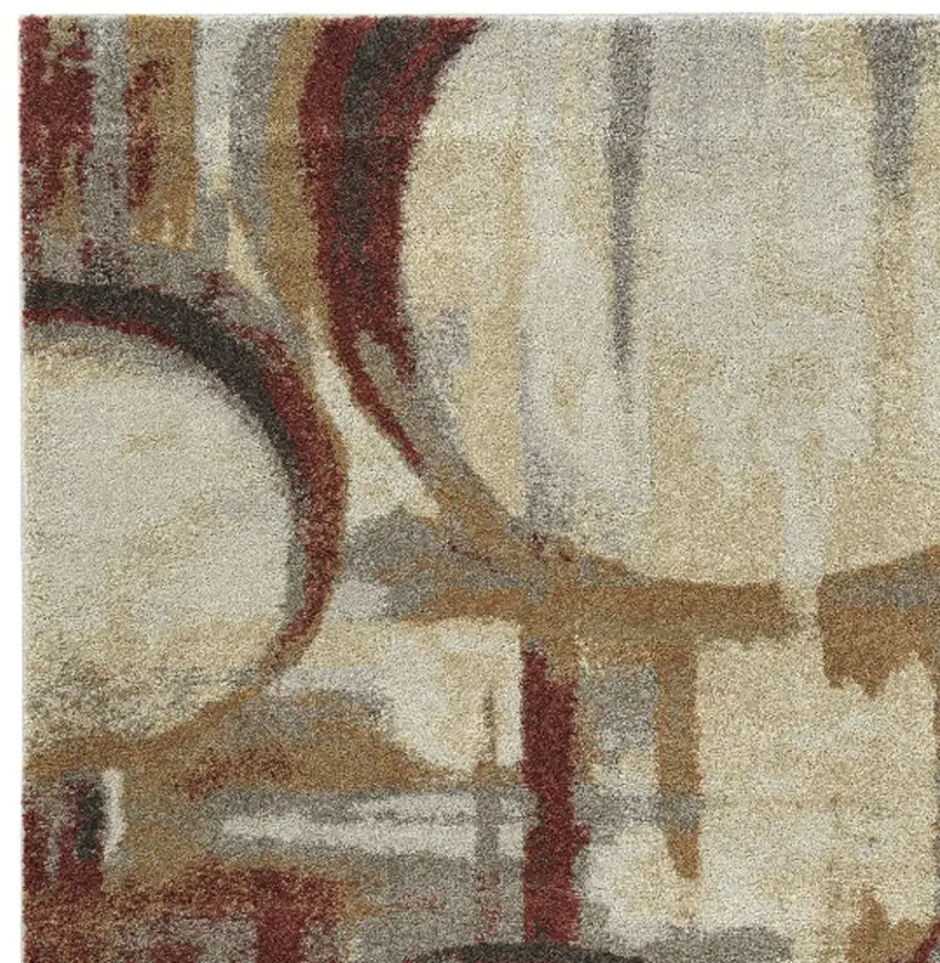 Brick Ivory and Gold Geometric Area Rug Photo 5
