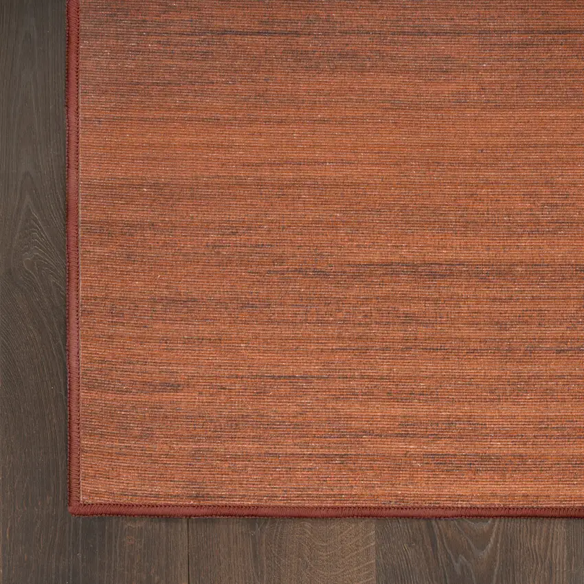 Brick Red Abstract Washable Area Rug Photo 9