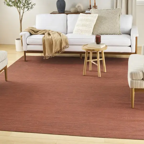 Brick Red Abstract Washable Area Rug Photo 3