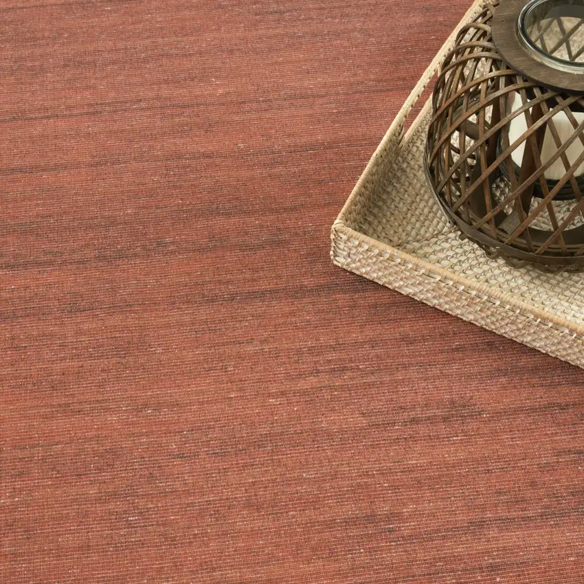 Brick Red Abstract Washable Area Rug Photo 7