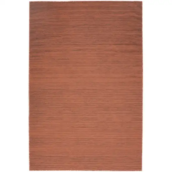 Brick Red Abstract Washable Area Rug Photo 2