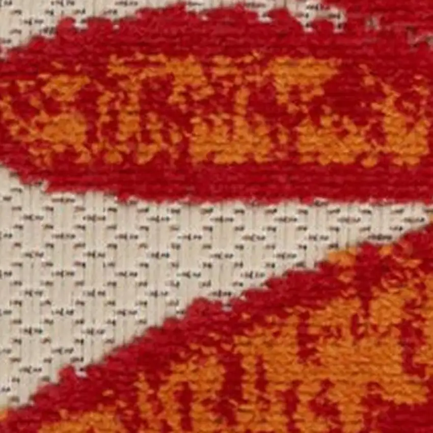 Brick Red Abstract Washable Area Rug Photo 3