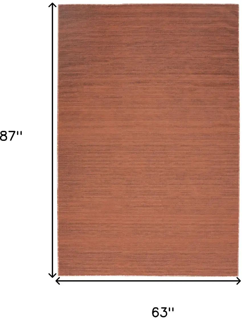 Brick Red Abstract Washable Area Rug Photo 3