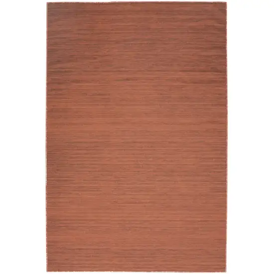Brick Red Abstract Washable Area Rug Photo 1