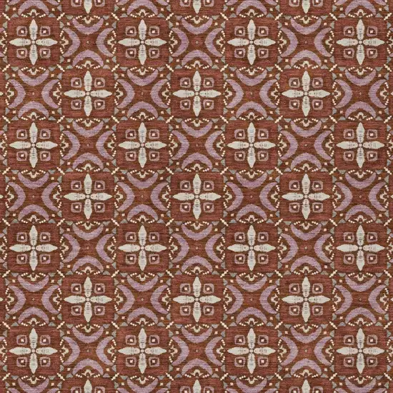 Brick Red And Red Geometric Washable Indoor Outdoor Area Rug Photo 3