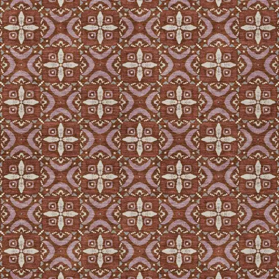 Brick Red And Red Geometric Washable Indoor Outdoor Area Rug Photo 3