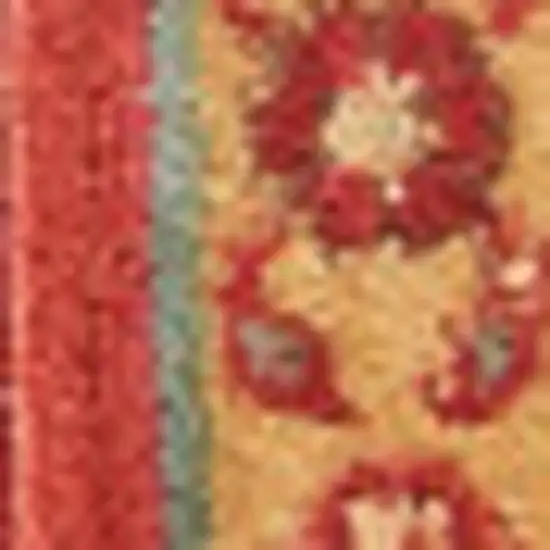 Brick Red And Tan Floral Distressed Non Skid Area Rug Photo 8