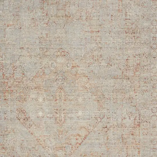 Brick Red Gray And Cream Floral Non Skid Area Rug With Fringe Photo 3