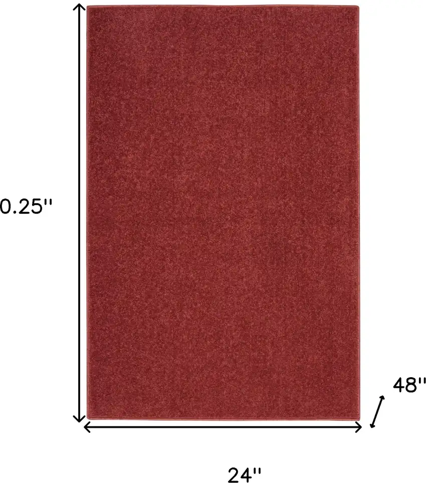 Brick Red Non Skid Indoor Outdoor Runner Rug Photo 5