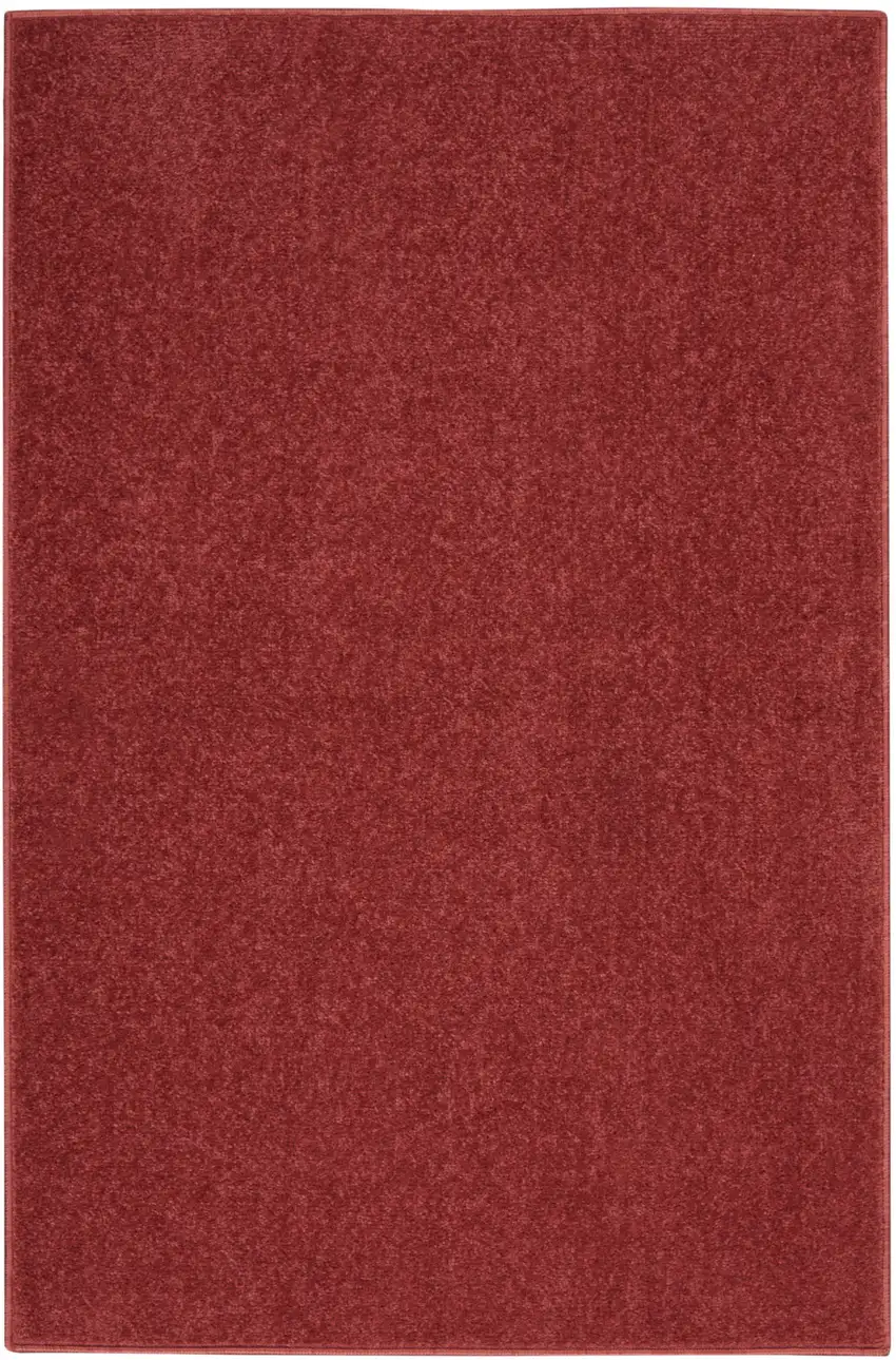 Brick Red Non Skid Indoor Outdoor Runner Rug Photo 1