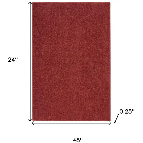 Brick Red Indoor Outdoor Runner Rug Photo 5