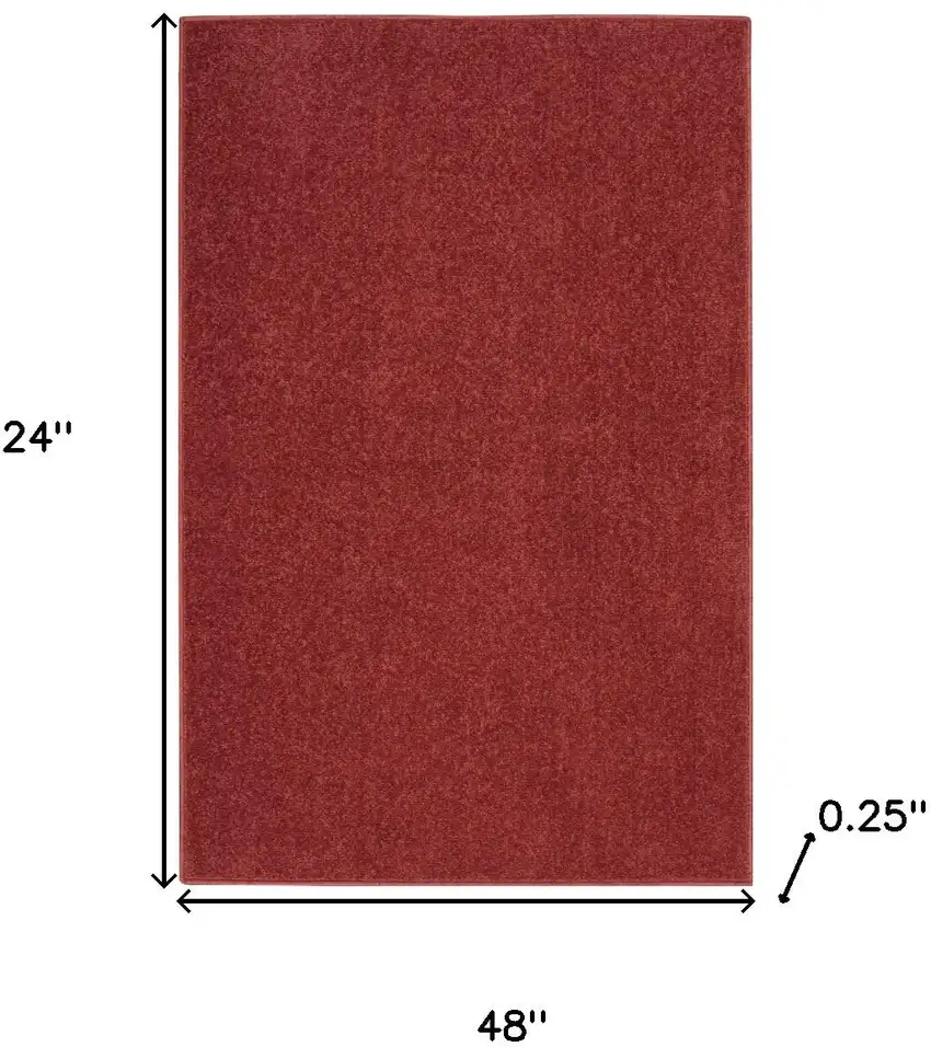 Brick Red Indoor Outdoor Runner Rug Photo 5