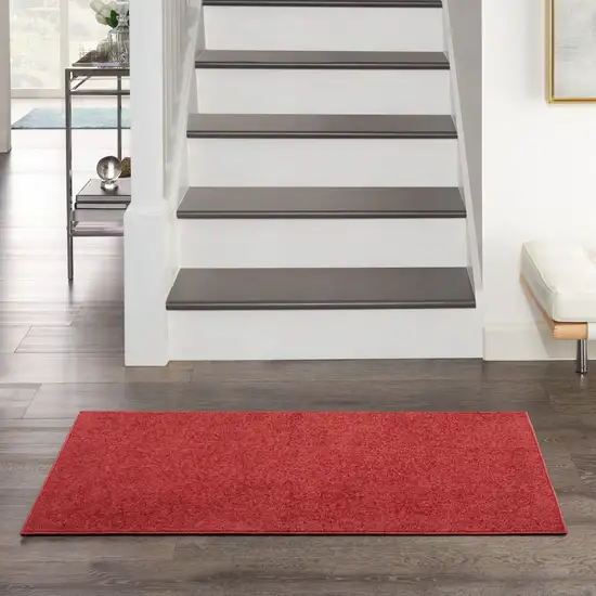 Brick Red Non Skid Indoor Outdoor Runner Rug Photo 5