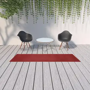 Photo of Brick Red Non Skid Indoor Outdoor Runner Rug