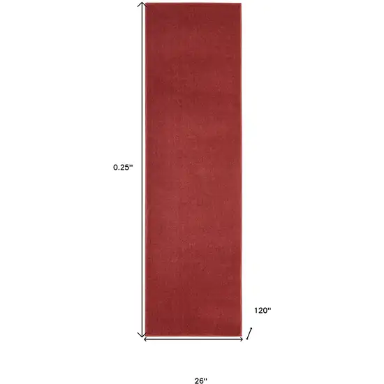 Brick Red Non Skid Indoor Outdoor Runner Rug Photo 9