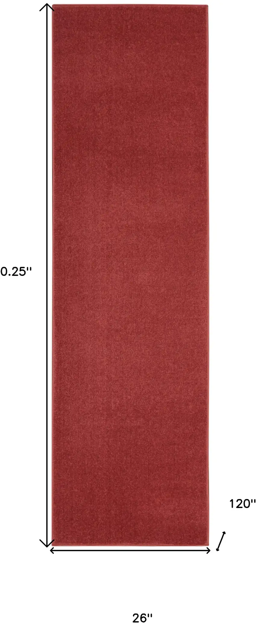 Brick Red Non Skid Indoor Outdoor Runner Rug Photo 9