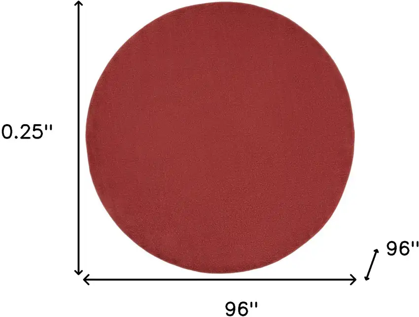 Brick Red Round Non Skid Indoor Outdoor Area Rug Photo 5