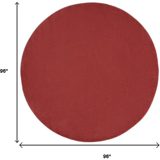 Brick Red Round Indoor Outdoor Area Rug Photo 9