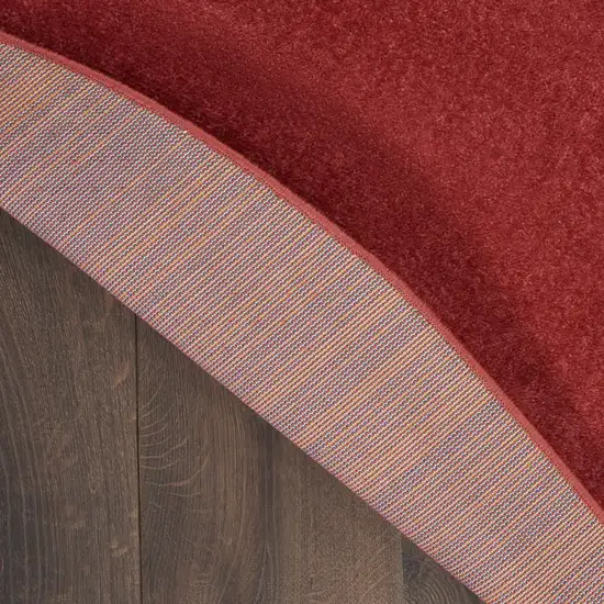 Brick Red Round Indoor Outdoor Area Rug Photo 7