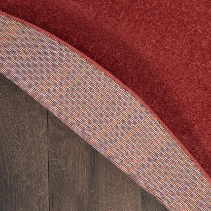 Brick Red Round Indoor Outdoor Area Rug Photo 6