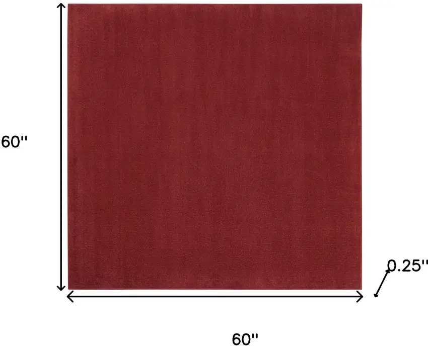 Brick Red Square Indoor Outdoor Area Rug Photo 3