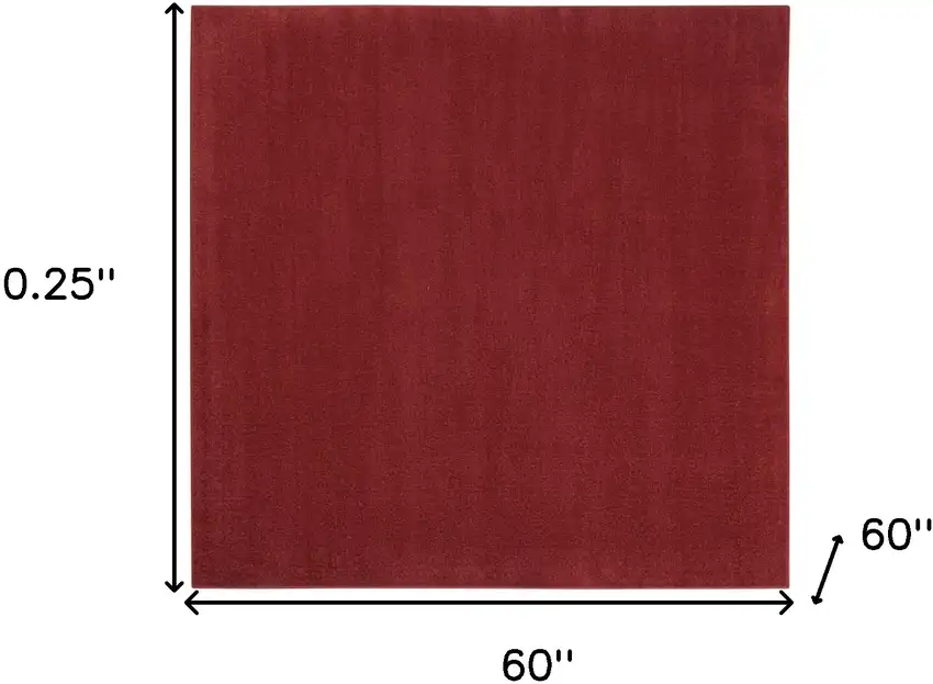 Brick Red Square Non Skid Indoor Outdoor Area Rug Photo 5