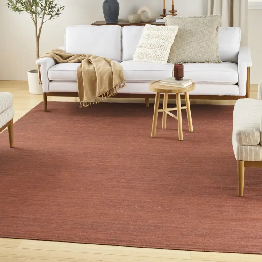 Brick Red Washable Area Rug Photo 4