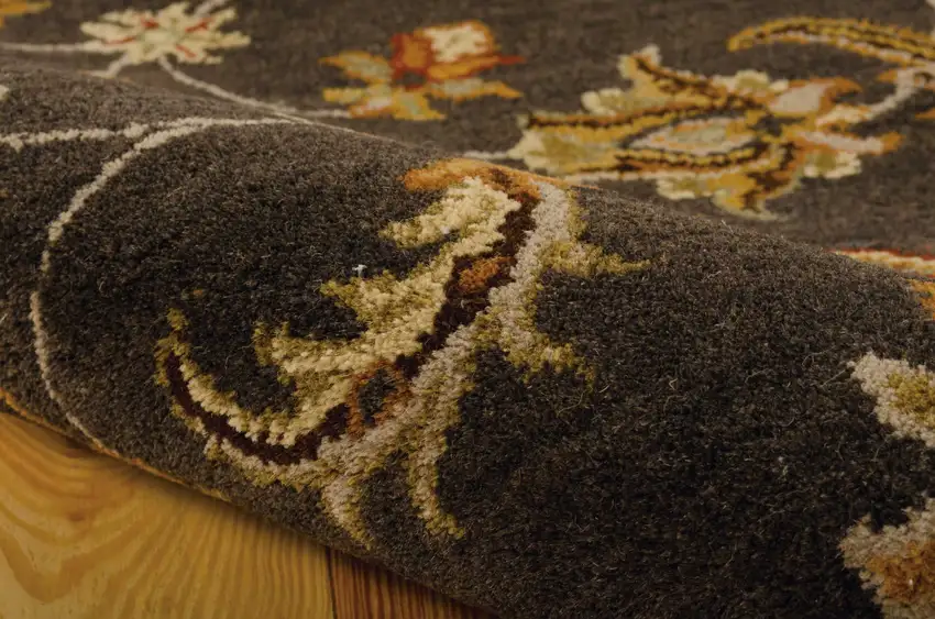Brick Red and Orange Wool Floral Area Rug Photo 4