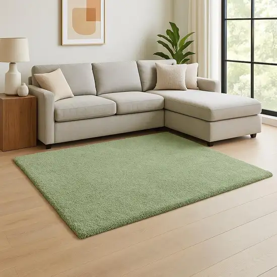 Green Shag Hand Woven Area Rug Photo 1