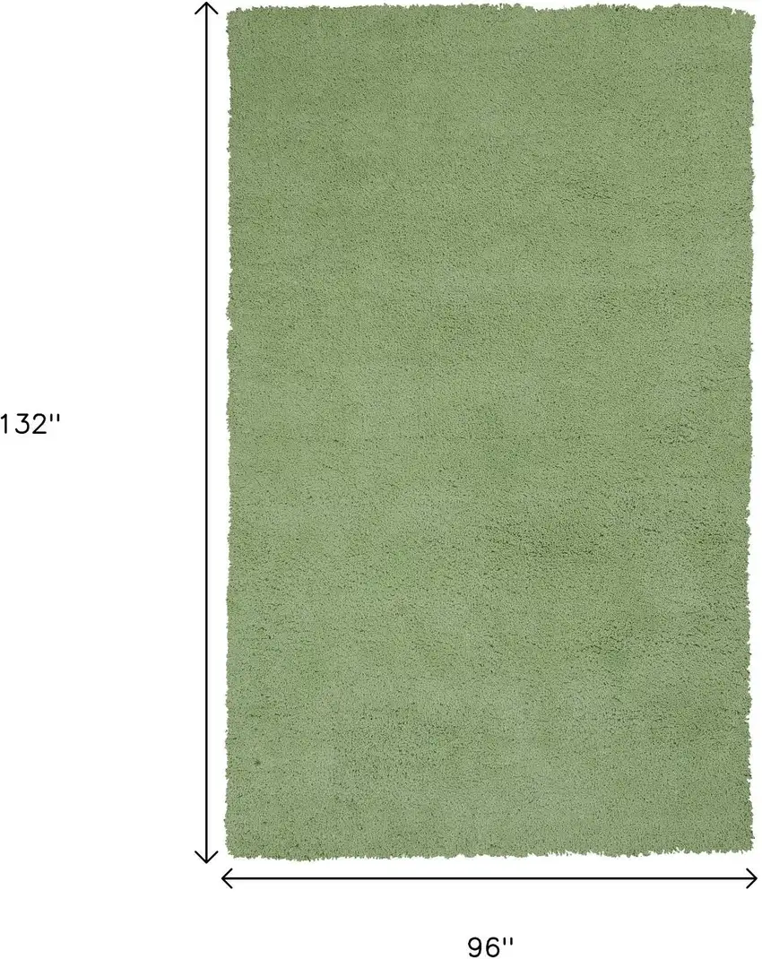 Green Shag Hand Woven Area Rug Photo 3