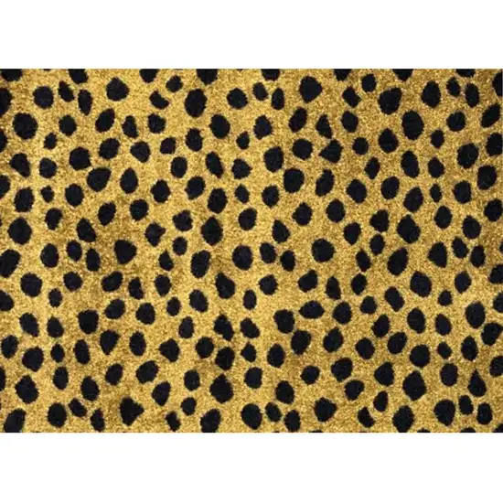 Bronze Leopard Print Washable Area Rug With UV Protection Photo 1