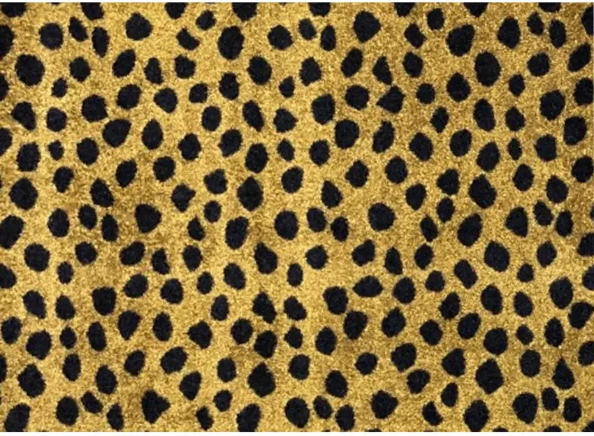 Bronze Leopard Print Washable Area Rug With UV Protection Photo 1