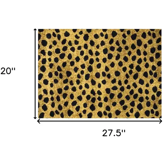 Bronze Leopard Print Washable Area Rug With UV Protection Photo 5