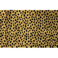 Photo of Bronze Leopard Print Washable Area Rug With UV Protection