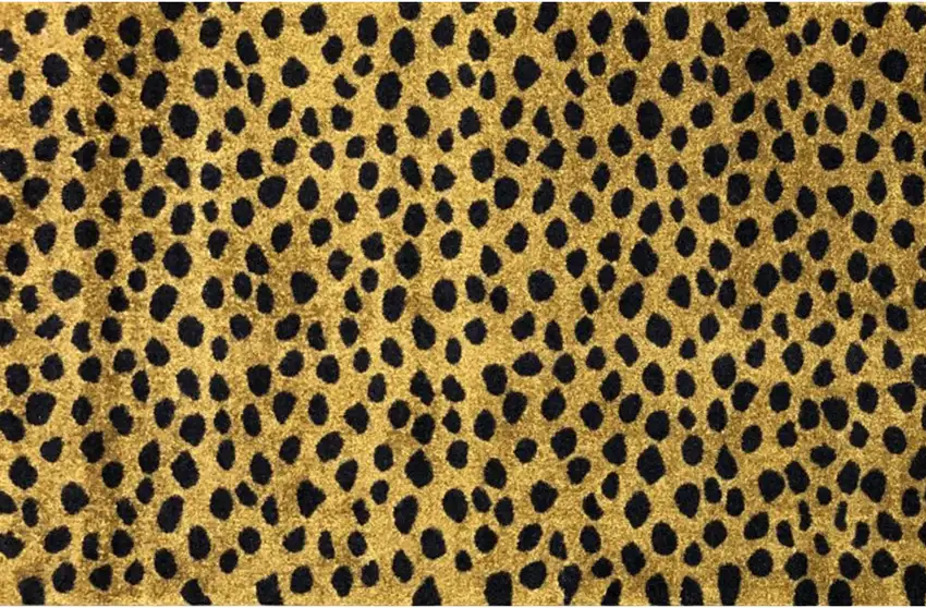 Bronze Leopard Print Washable Area Rug With UV Protection Photo 1