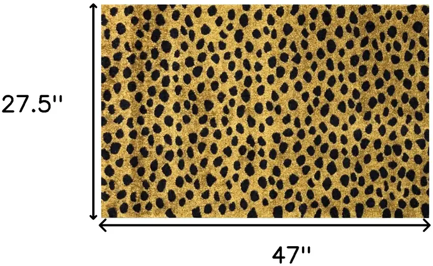 Bronze Leopard Print Washable Area Rug With UV Protection Photo 5